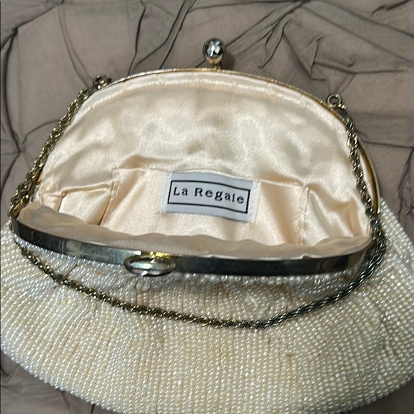 La Regale Satin Clutch in Cream - Picture 6 of 6
